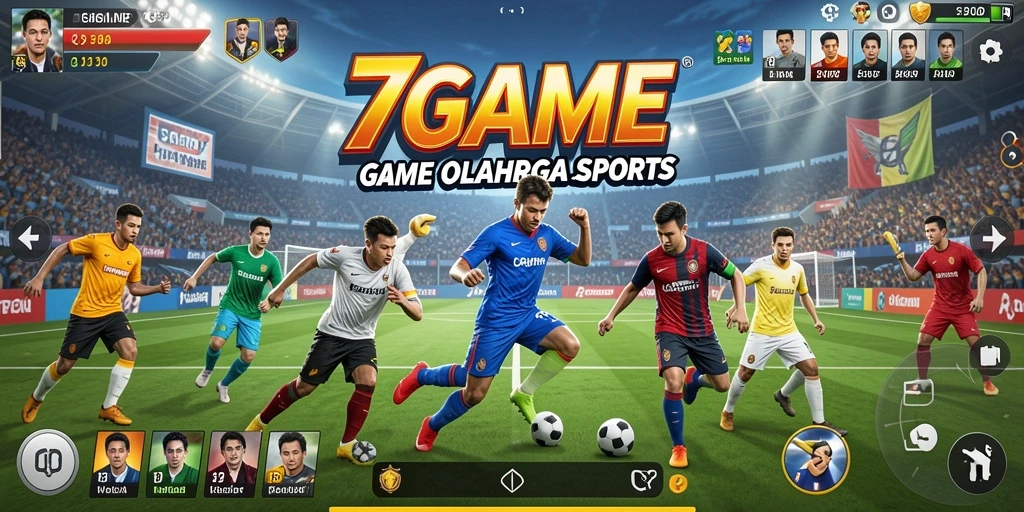 Screenshot utama 7GAME memperlihatkan aksi seru dalam permainan olahraga.