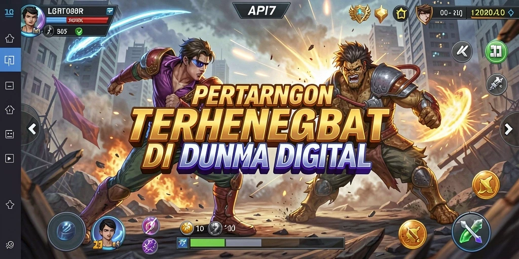 Screenshot menunjukkan aksi pertarungan seru dalam API77.