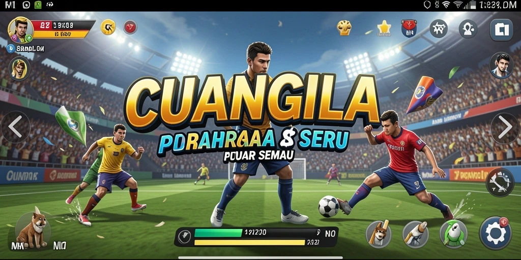 Tampilan menu utama CUANGILA dengan gameplay olahraga yang menarik.
