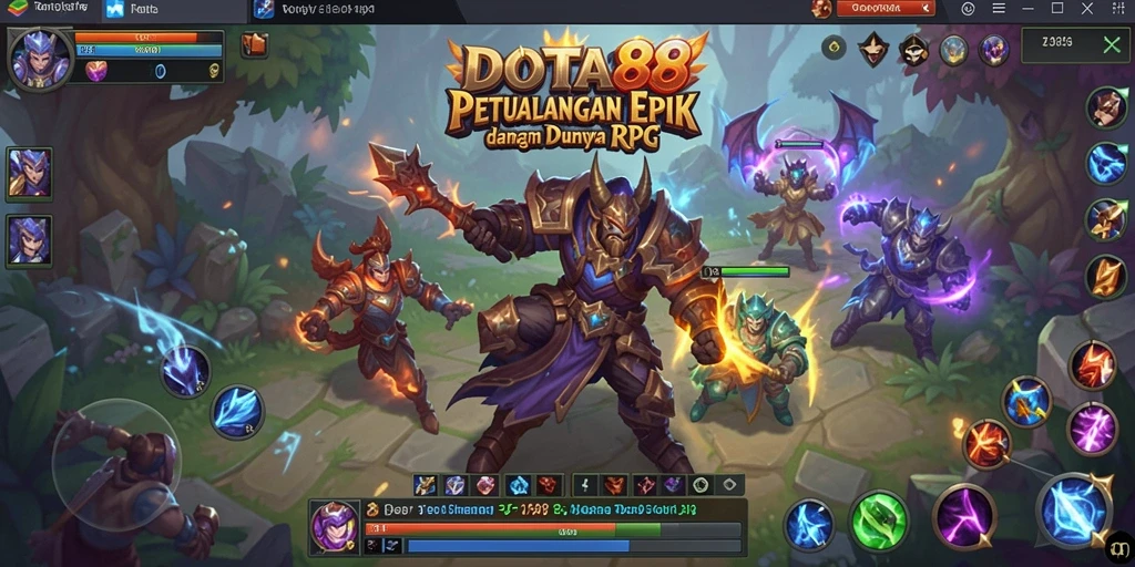 Tangkapan layar DOTA88 menunjukkan pertarungan seru dengan karakter yang beraksi.