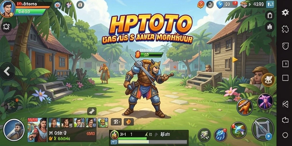 Tangkapan layar HPTOTO menunjukkan gameplay yang ceria dan penuh warna.