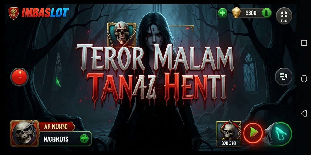 Screenshot gameplay IMBASLOT menampilkan suasana menegangkan dalam kegelapan.