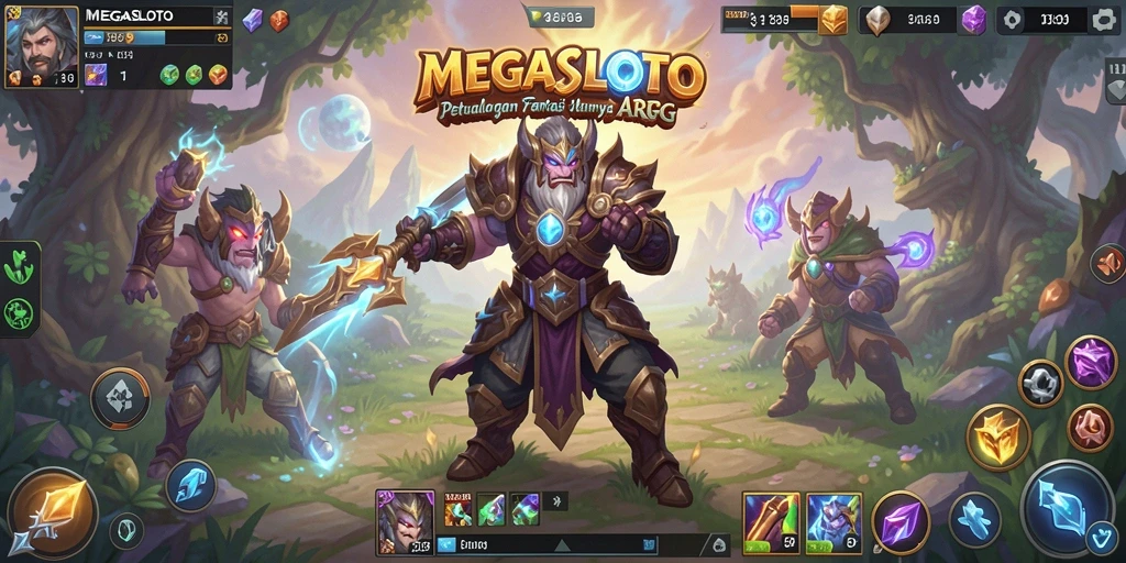 Tampilan aksi seru dalam gameplay ARPG MEGASLOTO.