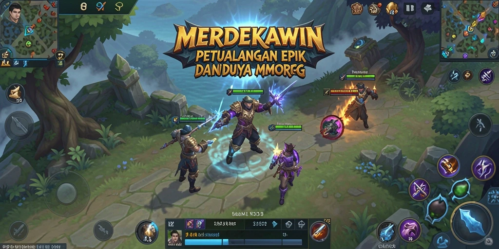 Screenshot gameplay MERDEKAWIN menampilkan aksi seru dalam pertempuran MMORPG.