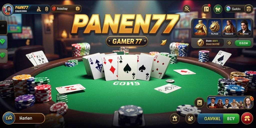 Screenshot gameplay PANEN77 yang menunjukkan keseruan permainan poker.