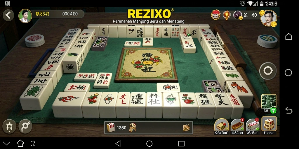 Tampilan gameplay Mahjong yang menarik dan menantang di REZIXO.