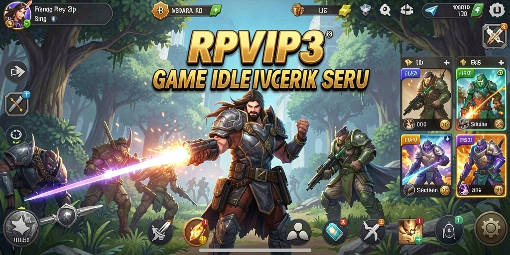 Tangkapan layar gameplay RPVIP3 menampilkan mekanisme Idle yang menarik.