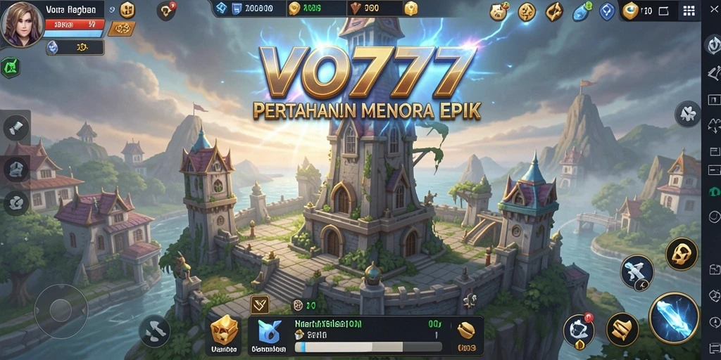 Tangkapan layar VO777 menunjukkan aksi pertahanan menara yang intens dan mendebarkan.