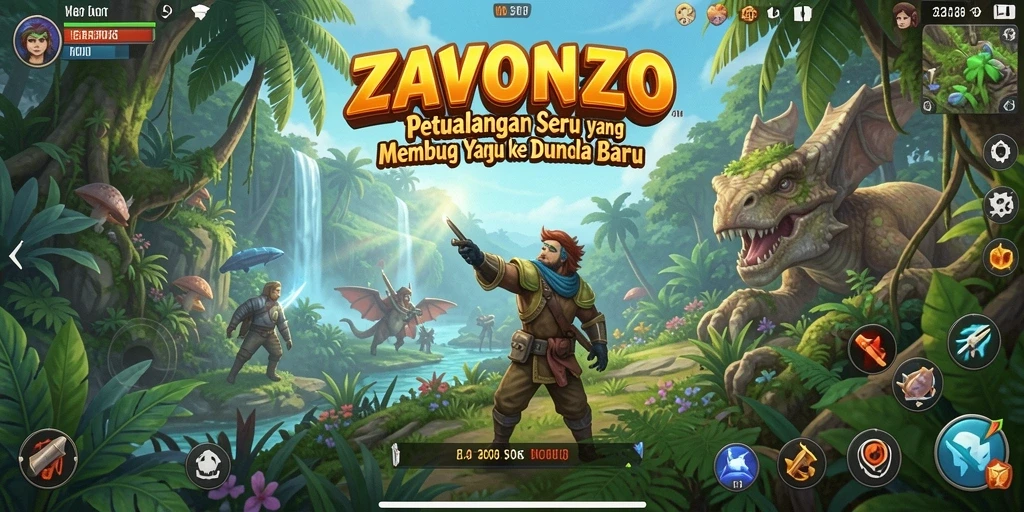 Tampilkan aksi seru di dunia petualangan ZAVONZO.